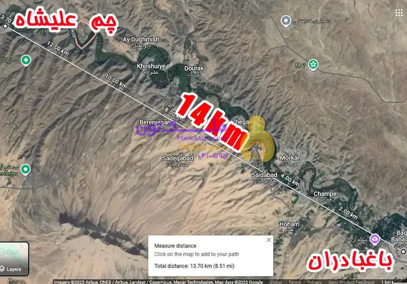 ساحل زاینده رود جهت احداث ویلای اختصاصی
